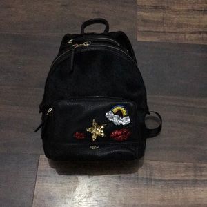 Gorgeous leather and short-hair mini backpack 💋